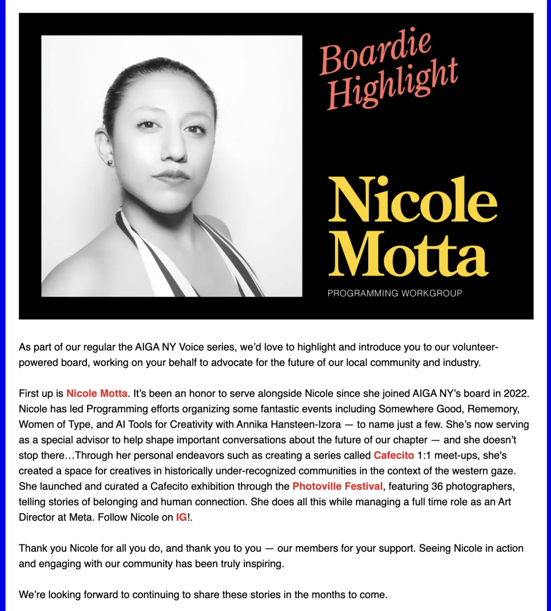 AIGA NY Boardie Highlight featuring Nicole Motta