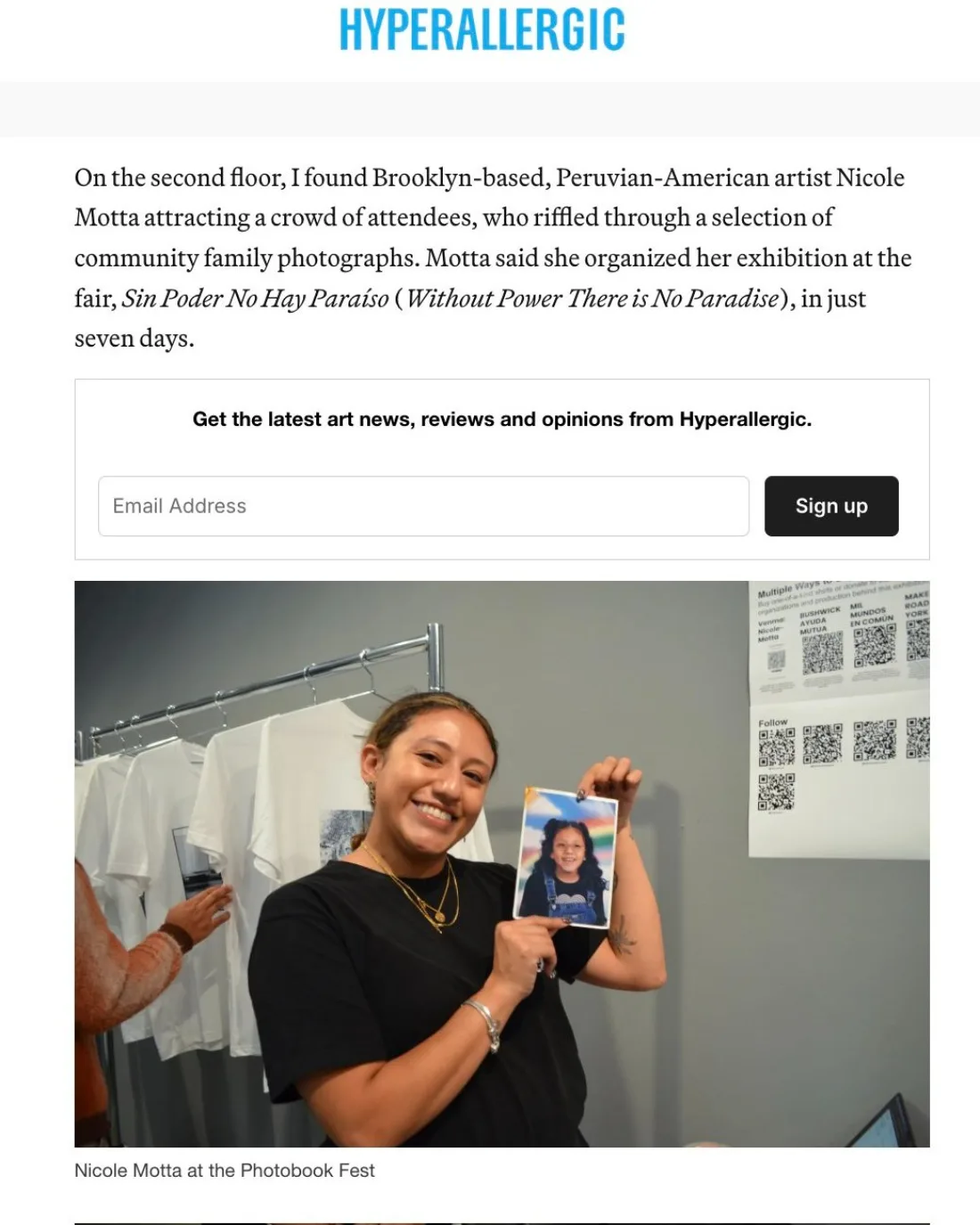 Hyperallergic — Nicole Motta at the Photobook Fest